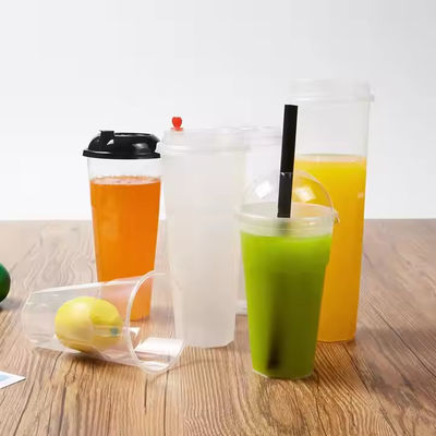 Disposable 1000ml PP Plastic Cup Customize Logo  Iced Coffee Takeaway Cup