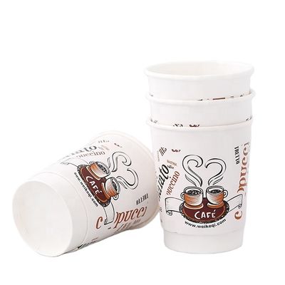 Copo de papel de parede simples com impressão personalizada de 3oz-32oz com tampas