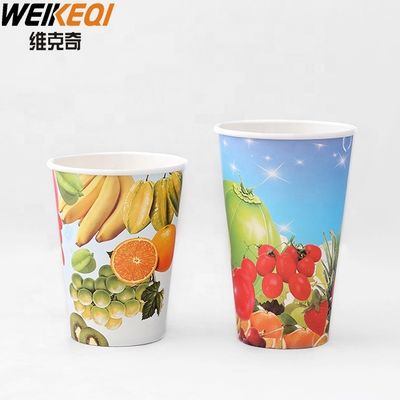 Coupe en papier à paroi unique jetable avec couvercle pour glace Boissons